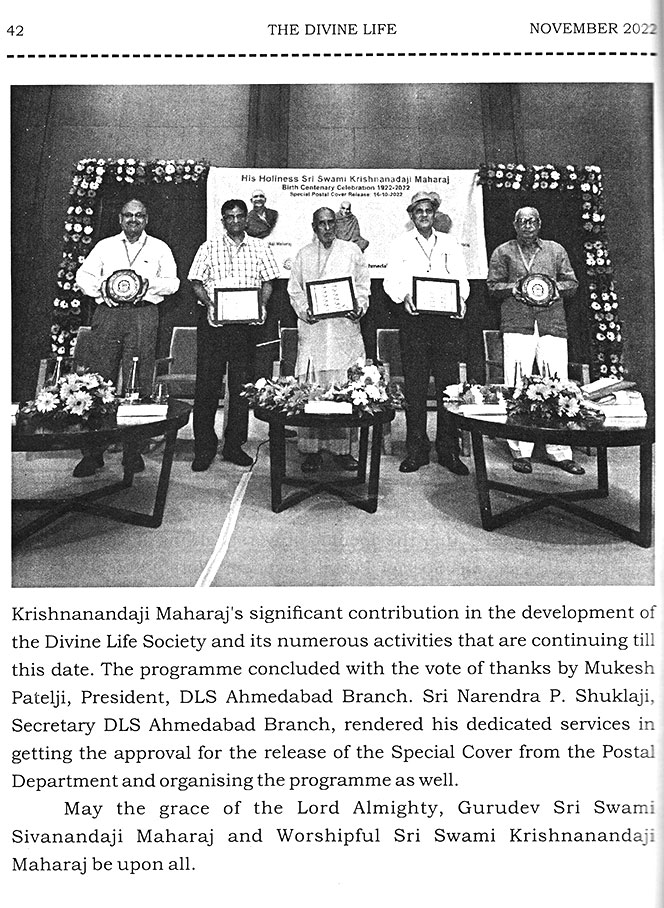 Article in The Divine Life magazine